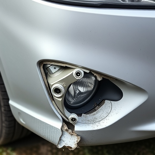 damaged car bumper