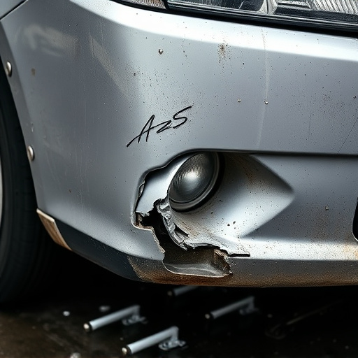 damaged car bumper