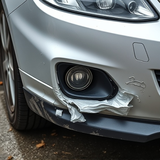 damaged car bumper