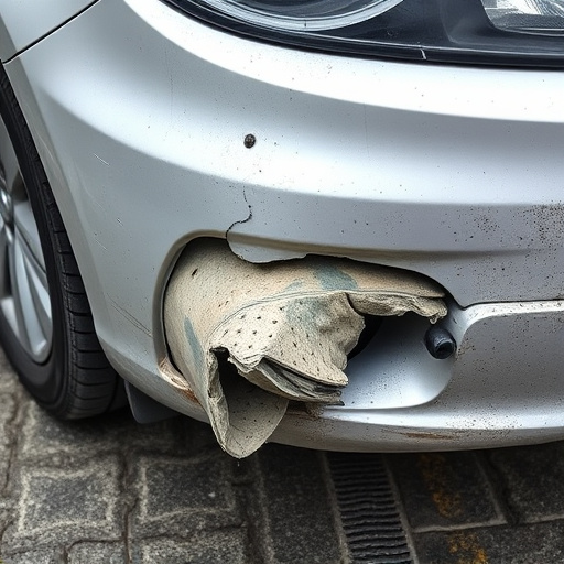 damaged car bumper