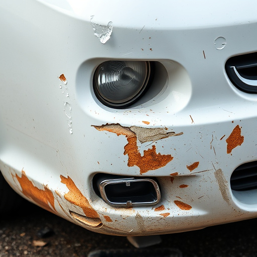 damaged car bumper