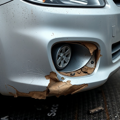damaged car bumper