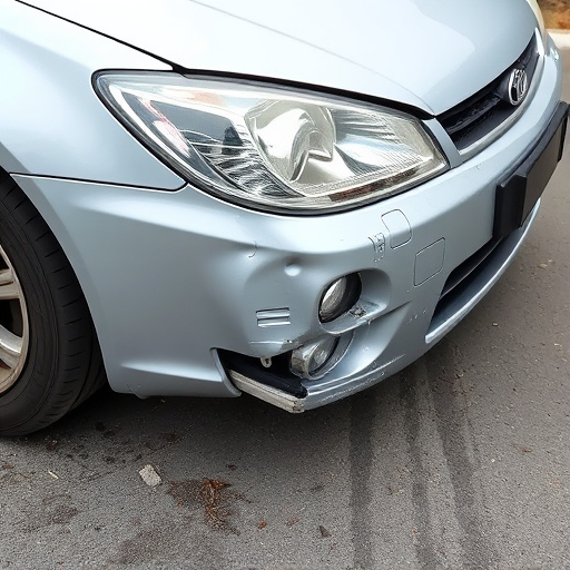 damaged car bumper