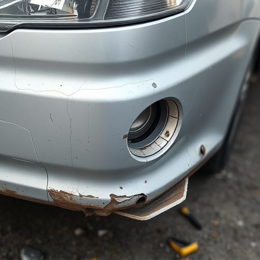 damaged car bumper