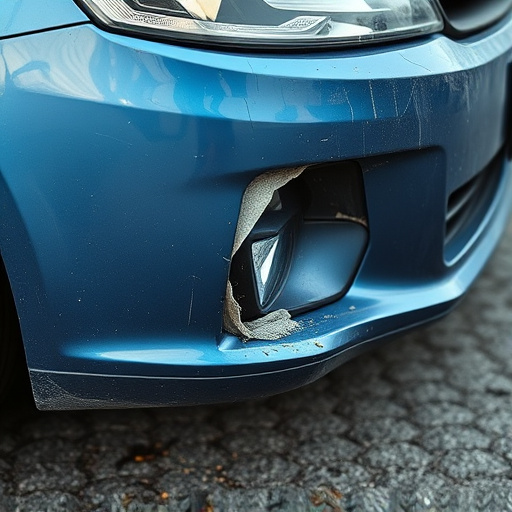 damaged car bumper