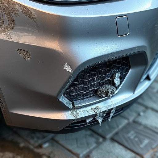 damaged car bumper