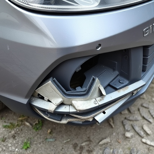 damaged car bumper