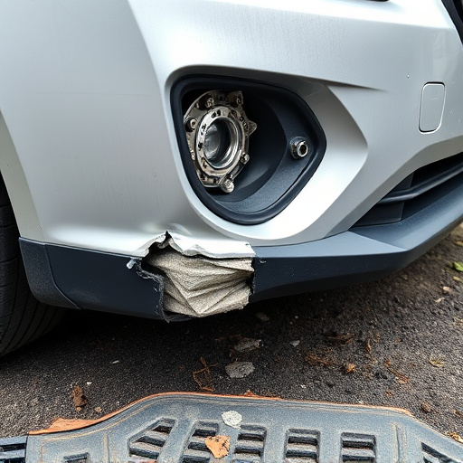damaged car bumper