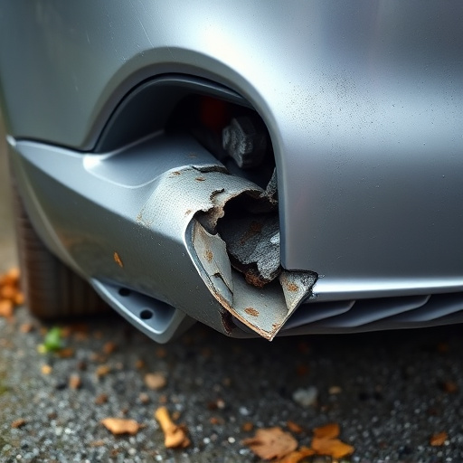 damaged car bumper