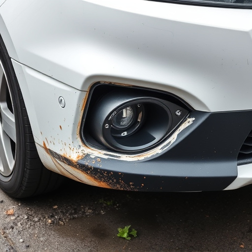 damaged car bumper
