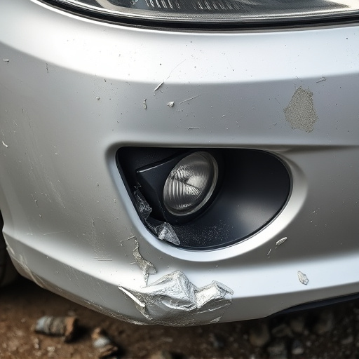damaged car bumper