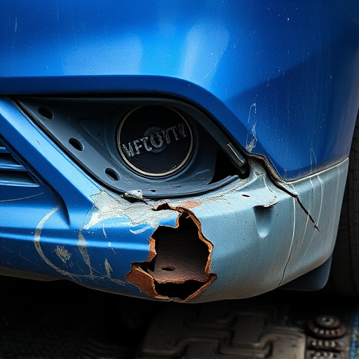 damaged car bumper