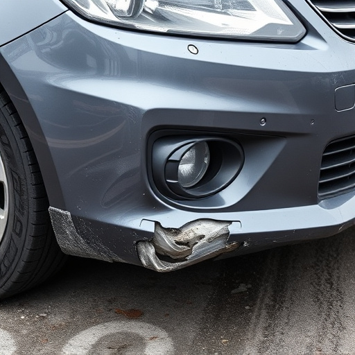 damaged car bumper