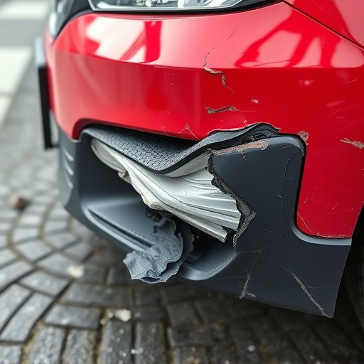 damaged car bumper