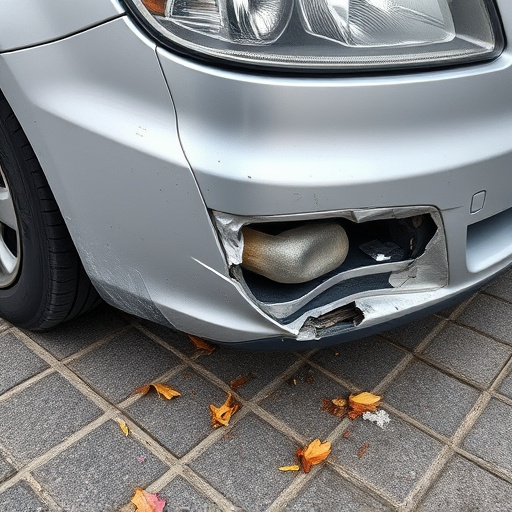 damaged car bumper