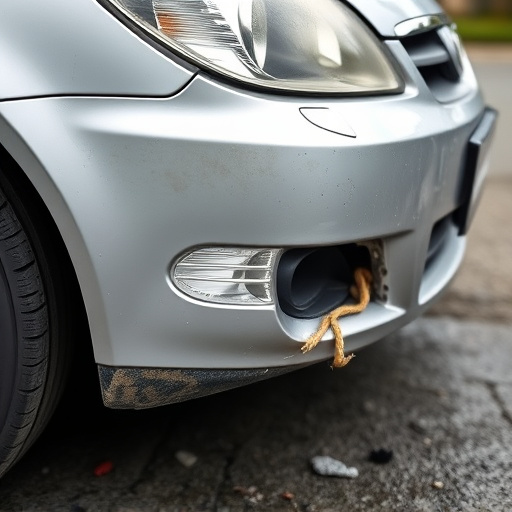 damaged car bumper