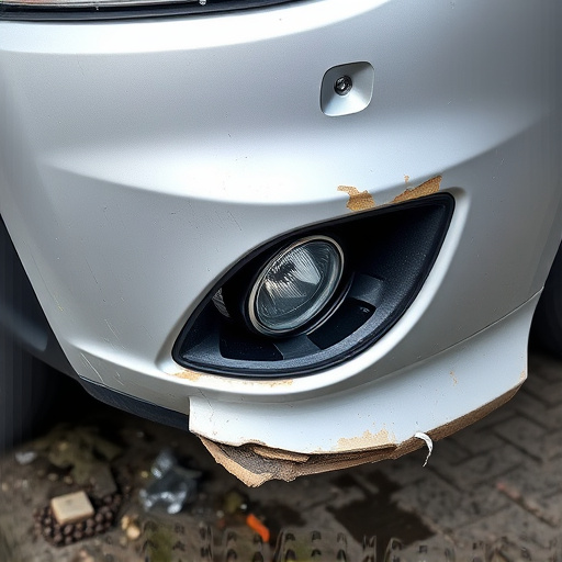 damaged car bumper