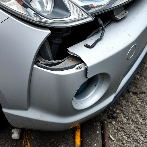 damaged car bumper