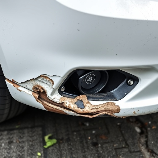 damaged car bumper