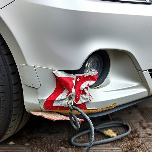 damaged car bumper