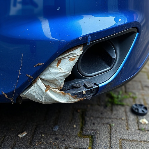 damaged car bumper