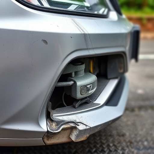 damaged car bumper