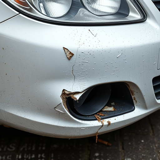 damaged car bumper