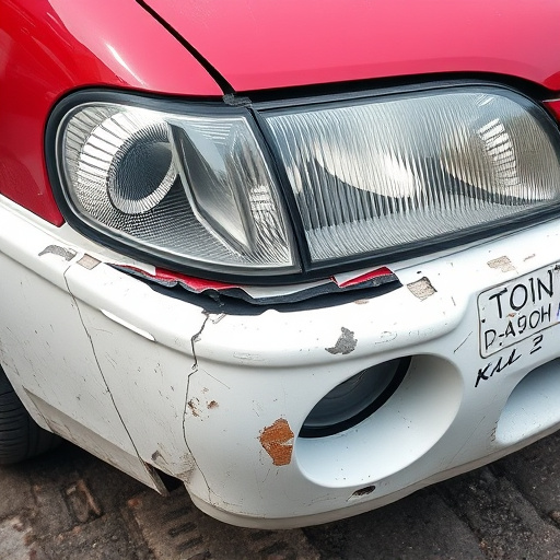 damaged car bumper