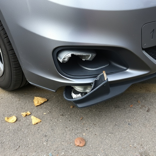 damaged car bumper