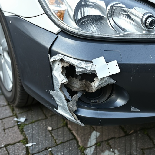 damaged car bumper