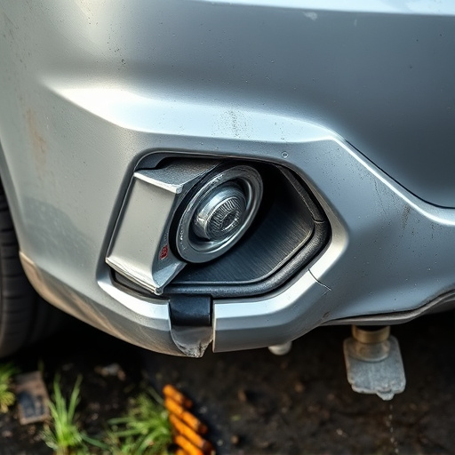 damaged car bumper