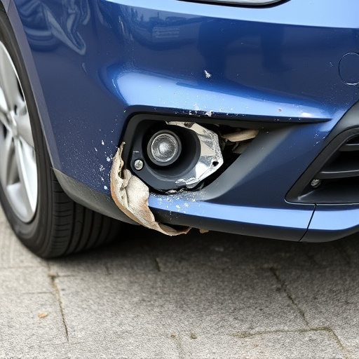 damaged car bumper