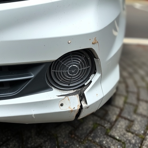 damaged car bumper