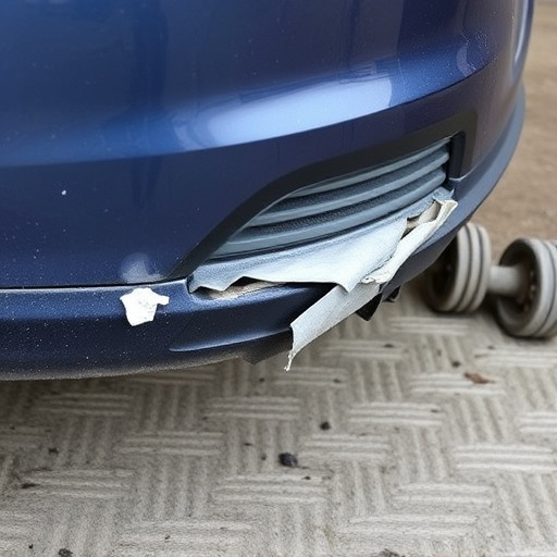 damaged car bumper