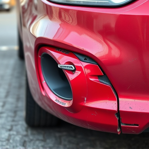 damaged car bumper