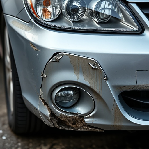 damaged car bumper