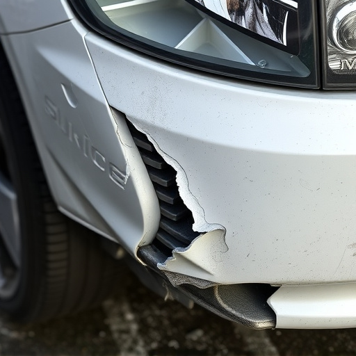 damaged car bumper