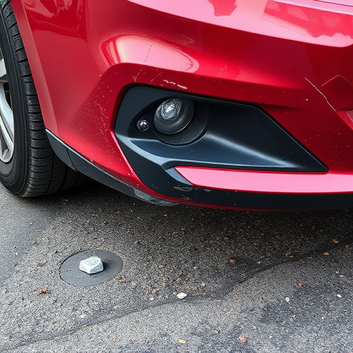damaged car bumper
