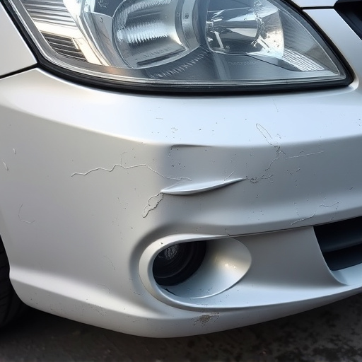 damaged car bumper