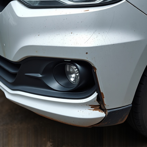 damaged car bumper
