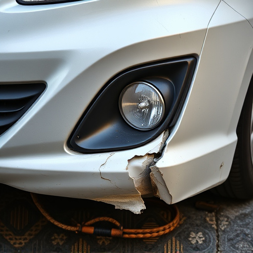 damaged car bumper