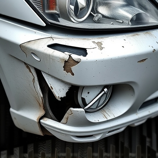 damaged car bumper