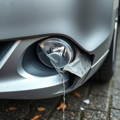 damaged car bumper