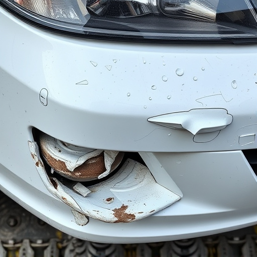 damaged car bumper