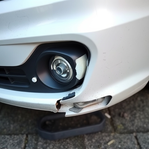 damaged car bumper