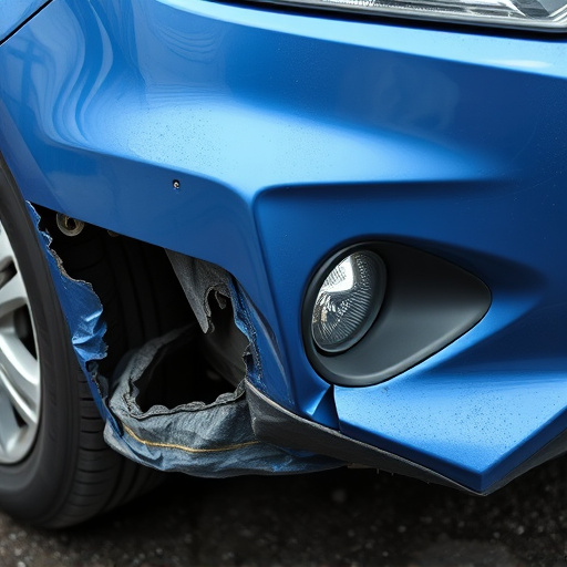 damaged car bumper