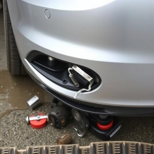 damaged car bumper