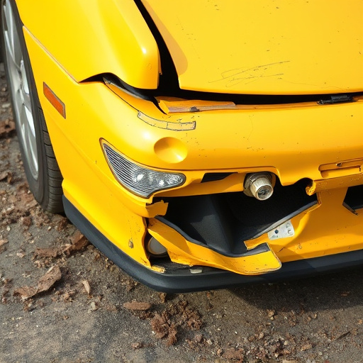 damaged car bumper