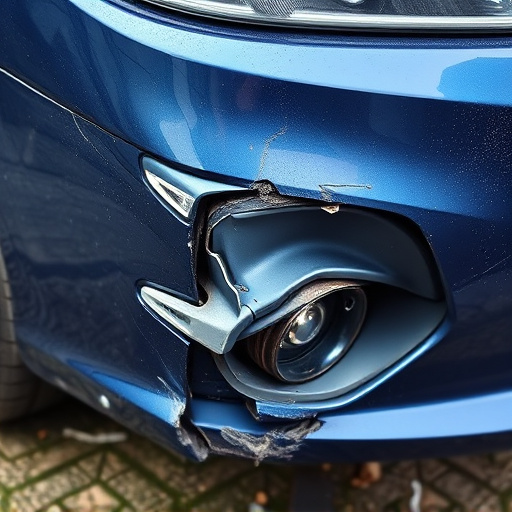 damaged car bumper