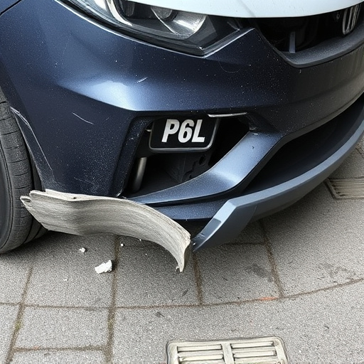 damaged car bumper